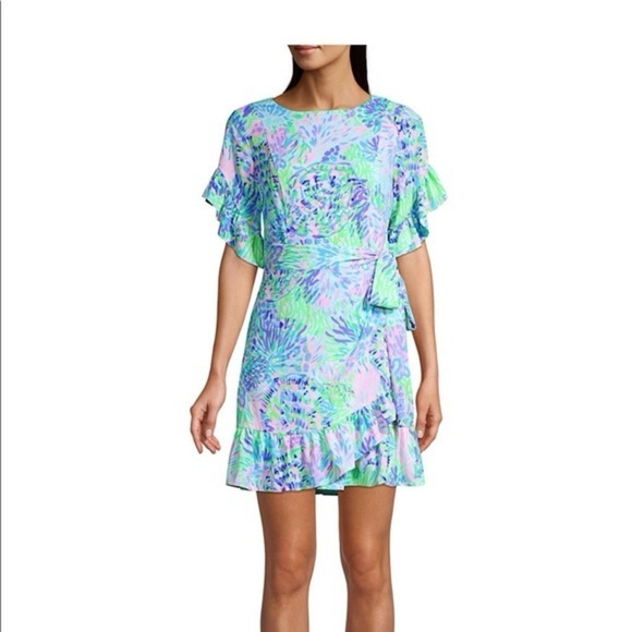 Lilly Pulitzer Darlah Stretch Dress Multi Shell Of A Party SIZE 10